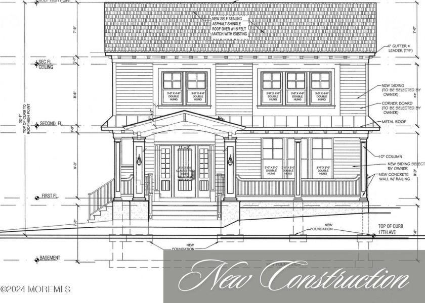 New Construction underway at 615 17th Ave in Lake Como with an - Beach Home for sale in Lake Como, New Jersey on Beachhouse.com