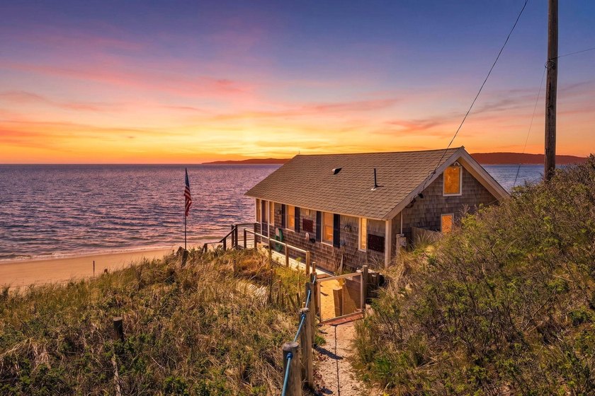 Set along the shoreline of Cape Cod Bay, this rare North Truro - Beach Home for sale in Truro, Massachusetts on Beachhouse.com