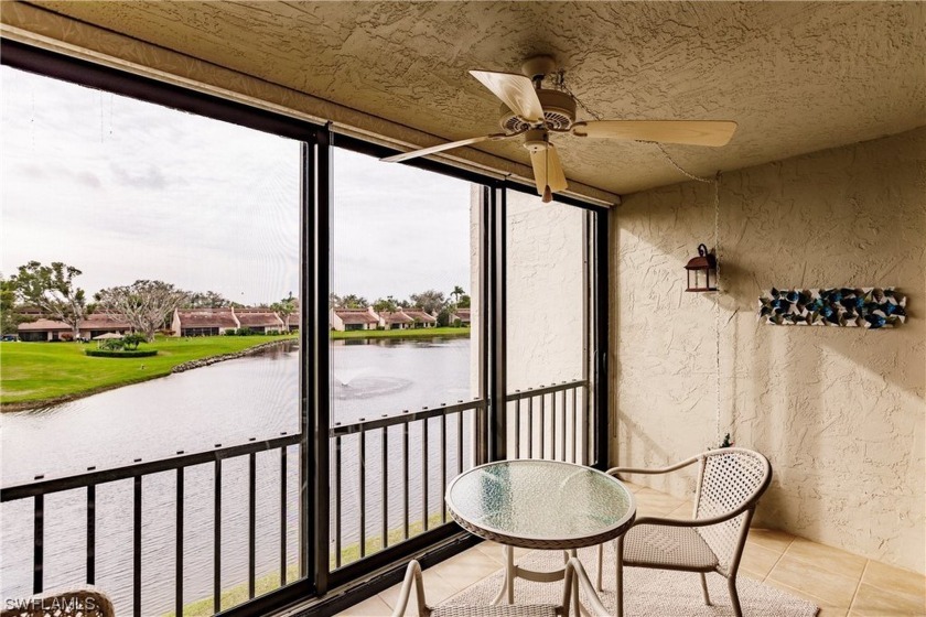 Nice southern view of the lake, fountain and golf course from - Beach Condo for sale in Fort Myers, Florida on Beachhouse.com