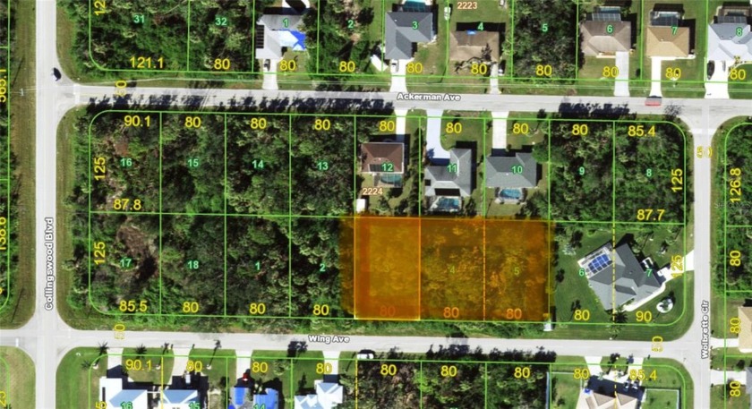 Three contiguous lots in a neighborhood of newer homes. Build - Beach Lot for sale in Port Charlotte, Florida on Beachhouse.com
