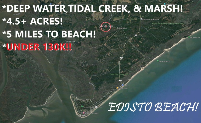 DEEP WATER!  ****OVER 4.5 ACRES!! ****EDISTO ISLAND!!**** UNDER - Beach Lot for sale in Edisto Island, South Carolina on Beachhouse.com