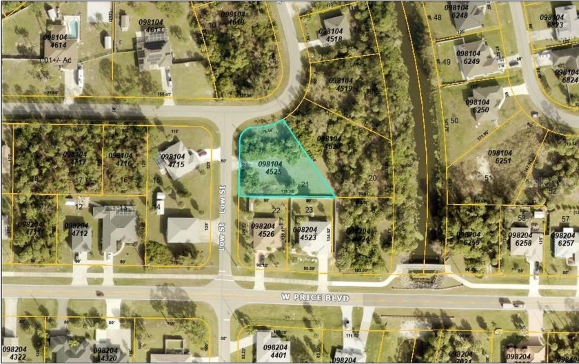 Oversized building lot on the corner of Low St and Gaucho - Beach Lot for sale in North Port, Florida on Beachhouse.com