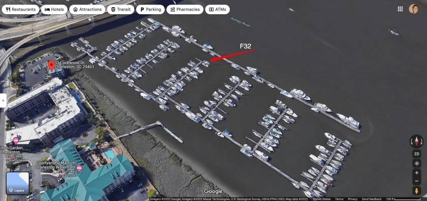F32 boat slip (50 x 18) is ideal location for ingress and egress - Beach Lot for sale in Charleston, South Carolina on Beachhouse.com