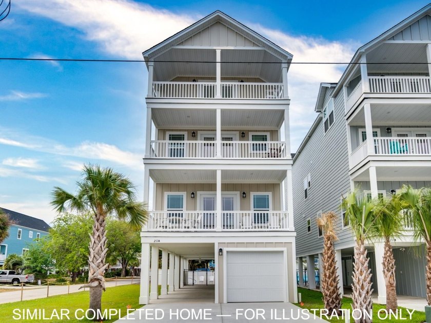117B 13th Ave S is a new construction raised beach home in - Beach Home for sale in Surfside Beach, South Carolina on Beachhouse.com