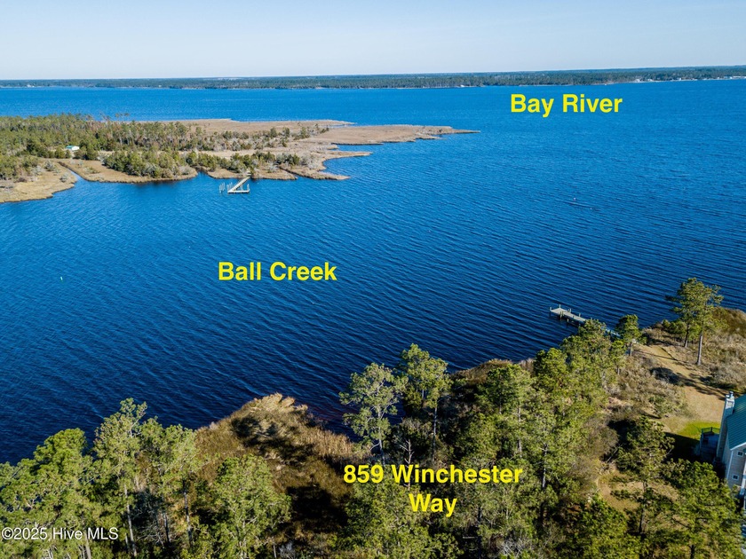 Deep waterfront lot on Ball Creek with wide water views to Bay - Beach Lot for sale in Merritt, North Carolina on Beachhouse.com