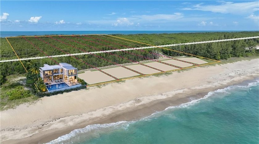 This unique opportunity features 7 permitted, exceptionally wide - Beach Acreage for sale in Hutchinson Island, Florida on Beachhouse.com