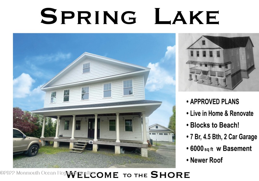 A rare & unique opportunity to own a 6000 sq ft home in SPRING - Beach Home for sale in Spring Lake, New Jersey on Beachhouse.com