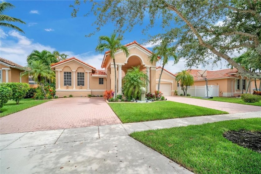 Rarely available courtyard-style waterfront estate with a fully - Beach Home for sale in Pembroke Pines, Florida on Beachhouse.com