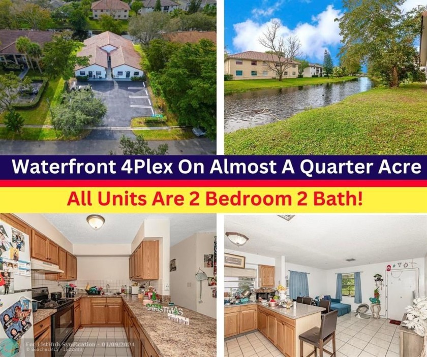 Don't Miss Out On This Waterfront Coral Springs 4Plex On Almost - Beach Townhome/Townhouse for sale in Coral Springs, Florida on Beachhouse.com