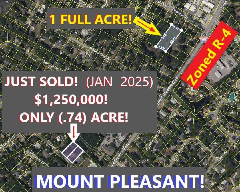 ****ATTENTION DEVELOPERS!!**** 1 FULL ACRE ** IN THE CENTER OF - Beach Lot for sale in Mount Pleasant, South Carolina on Beachhouse.com