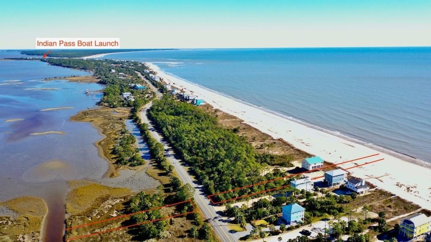 RARE DUAL-FRONTAGE property, highlighting 50 feet on the Gulf of - Beach Lot for sale in Cape San Blas, Florida on Beachhouse.com