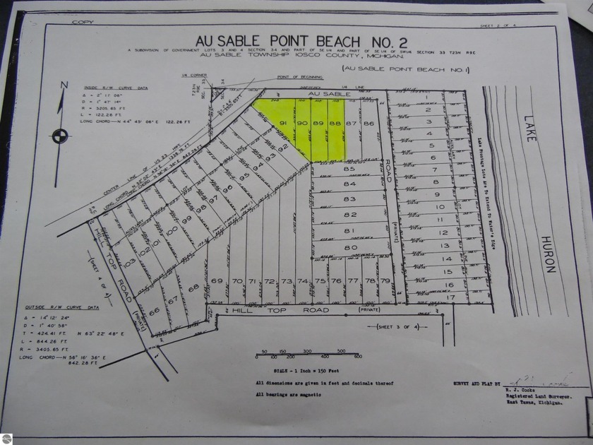 4 wooded lots in Ausable Beach No. 2 subdivision with sandy - Beach Acreage for sale in Oscoda, Michigan on Beachhouse.com