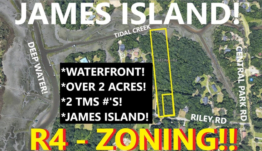 WATERFRONT!! OVER 2 ACRES!! *** 2 TMS#'S!! ***ATTENTION BUILDES - Beach Acreage for sale in Charleston, South Carolina on Beachhouse.com
