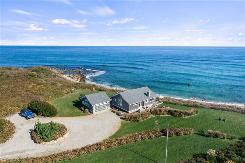 This waterfront retro-modern Block Island cottage sits on almost - Beach Home for sale in Block Island, Rhode Island on Beachhouse.com