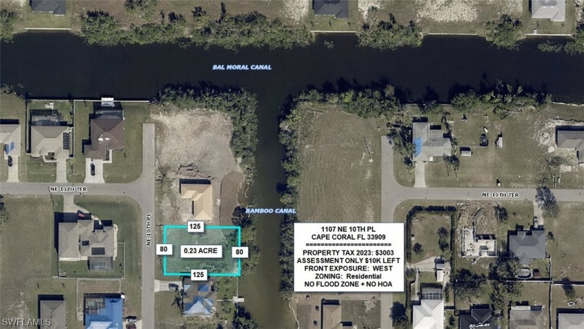 Beautiful Canal Lot on this highly desirable area, Bamboo Canal - Beach Lot for sale in Cape Coral, Florida on Beachhouse.com