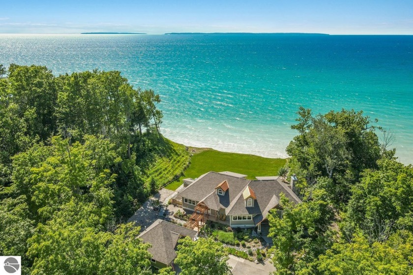 Perched 120 feet atop the Manitou Passage is this beautiful - Beach Home for sale in Leland, Michigan on Beachhouse.com