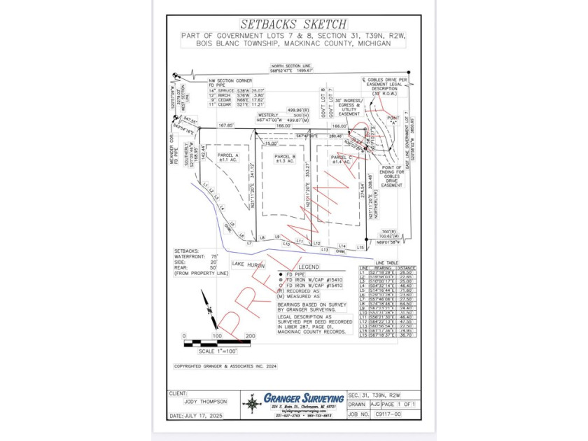Secluded 3.8 acre lot and 591' of waterfront on Lake Huron - Beach Acreage for sale in Bois Blanc Island, Michigan on Beachhouse.com