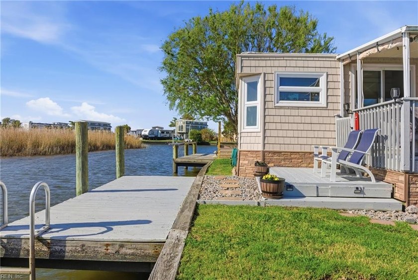 Waterfront lot with trailer, dock & deck. Deck has vinyl - Beach Lot for sale in Virginia Beach, Virginia on Beachhouse.com