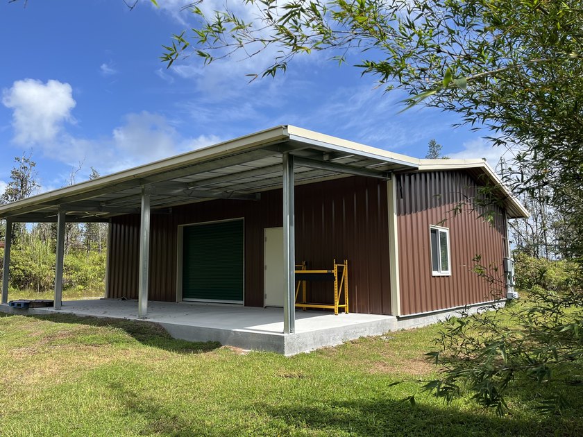 30 x 40 PERMITTED steel structure, on concrete slab, with 12 x - Beach Acreage for sale in Kurtistown, Hawaii on Beachhouse.com