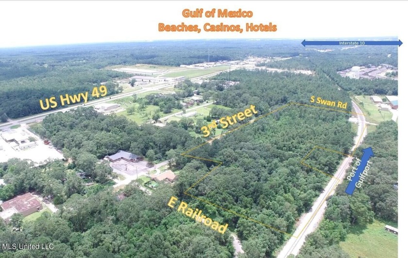 7+/- Acres located on 3rd Ave between Railroad on the north and - Beach Acreage for sale in Gulfport, Mississippi on Beachhouse.com