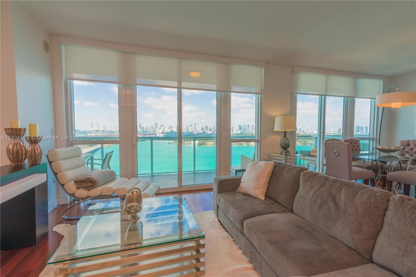 Enjoy a spectacular wide bay view of the Miami Skyline in this - Beach Condo for sale in Miami  Beach, Florida on Beachhouse.com