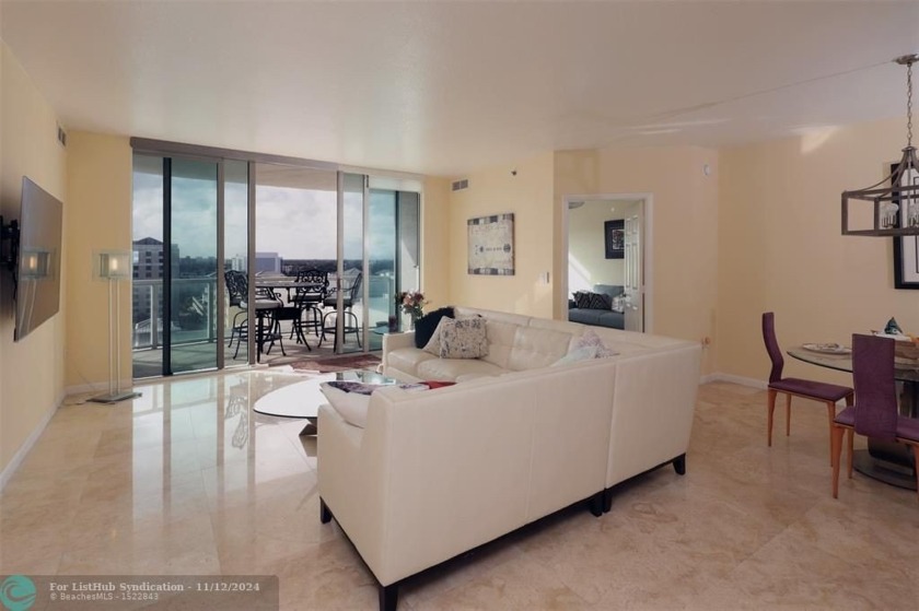 High Floor Luxury Condo.  Livingroom opens to large balcony with - Beach Condo for sale in Fort Lauderdale, Florida on Beachhouse.com