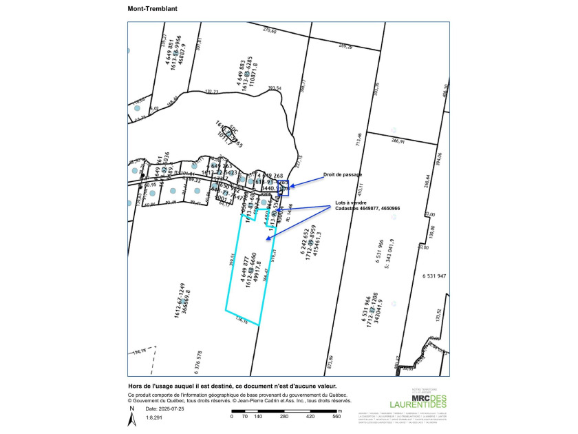 2 lots giving access to Lac Lamoureux, located at the end of the - Beach Lot for sale in Mont-Tremblant,  on Beachhouse.com