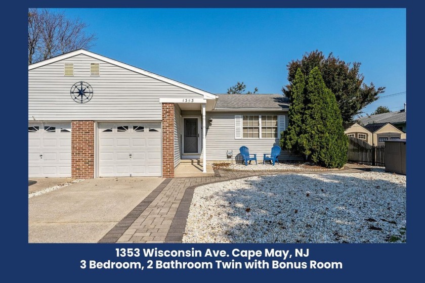 3 Bedrooms, 2 Full Bath Twin with Bonus Room!!  With - Beach Home for sale in Cape May, New Jersey on Beachhouse.com