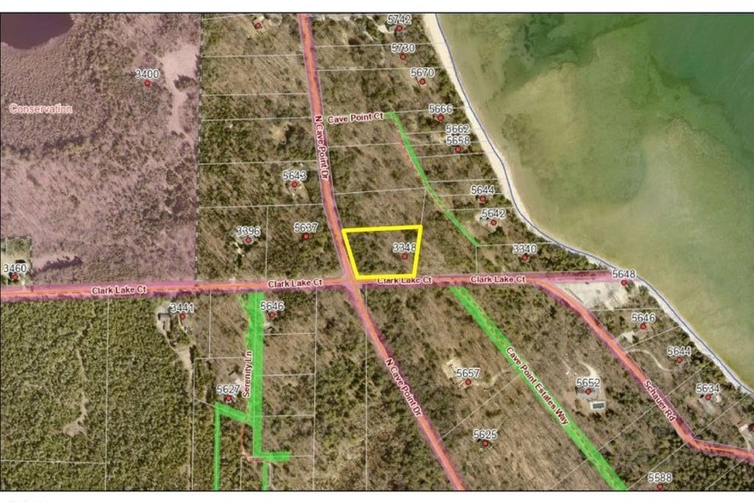 An approximate 1.26 acre INLAND parcel at the corner of Clark - Beach Lot for sale in Jacksonport, Wisconsin on Beachhouse.com