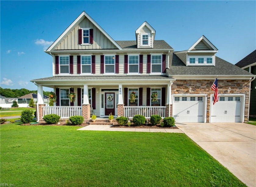 Enjoy serene lake and fountain views from the front porch of - Beach Home for sale in Chesapeake, Virginia on Beachhouse.com