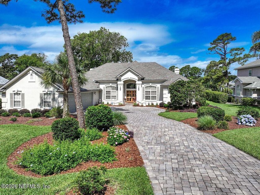 This beautiful one story pool home with water to golf views & - Beach Home for sale in Ponte Vedra Beach, Florida on Beachhouse.com