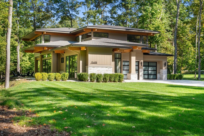 Build-to-suit Frank Lloyd Wright-inspired Prairie-style home on - Beach Condo for sale in Charlevoix, Michigan on Beachhouse.com