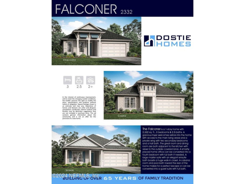 This Falconer is a 1-story home with 2,332 Sq/ft., 4 bedrooms & - Beach Home for sale in Ponte Vedra, Florida on Beachhouse.com