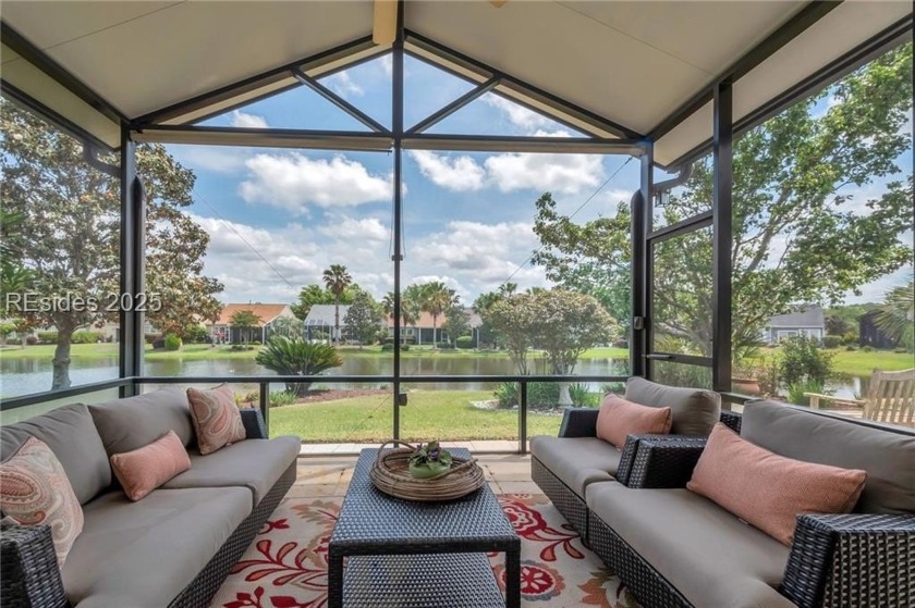 Enjoy Fabulous lagoon views from your large covered screen - Beach Home for sale in Okatie, South Carolina on Beachhouse.com