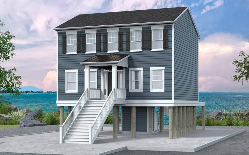 Inlet ll Model offered by Gemcraft Homes Elevation *B*.  Piling - Beach Home for sale in Greenbackville, Virginia on Beachhouse.com