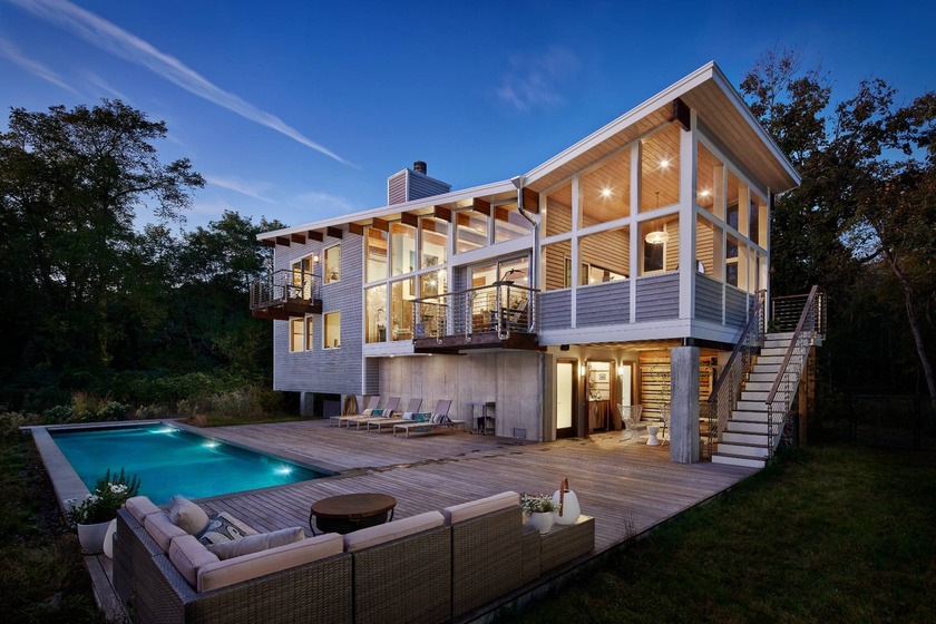 Set on four private acres of wooded, waterfront land once part - Beach Home for sale in Center Moriches, New York on Beachhouse.com