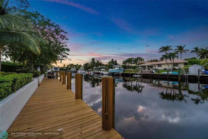 Venetian Isles Deepwater home sits on 90'+/- of waterfront on - Beach Home for sale in Lighthouse Point, Florida on Beachhouse.com