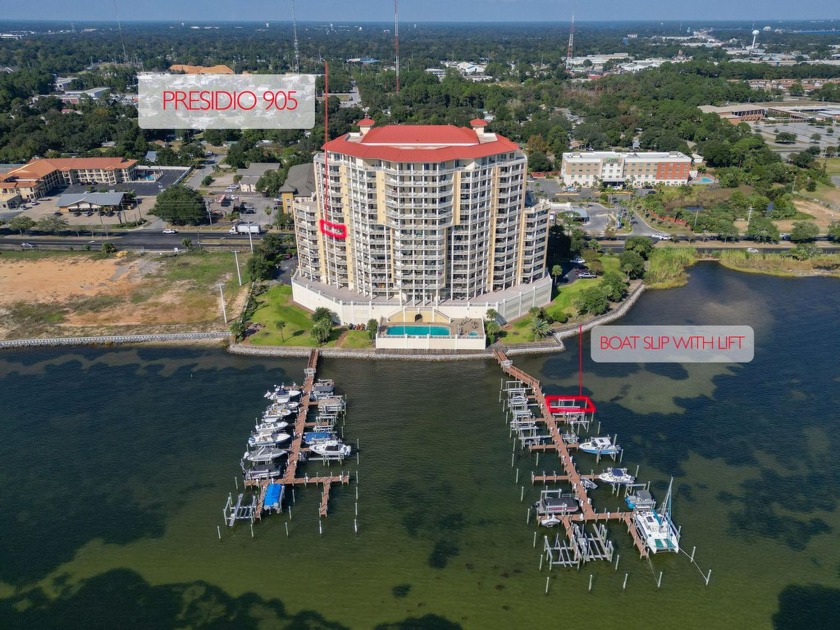 Private deeded boat slip with new boat lift, two covered private - Beach Condo for sale in Fort Walton Beach, Florida on Beachhouse.com