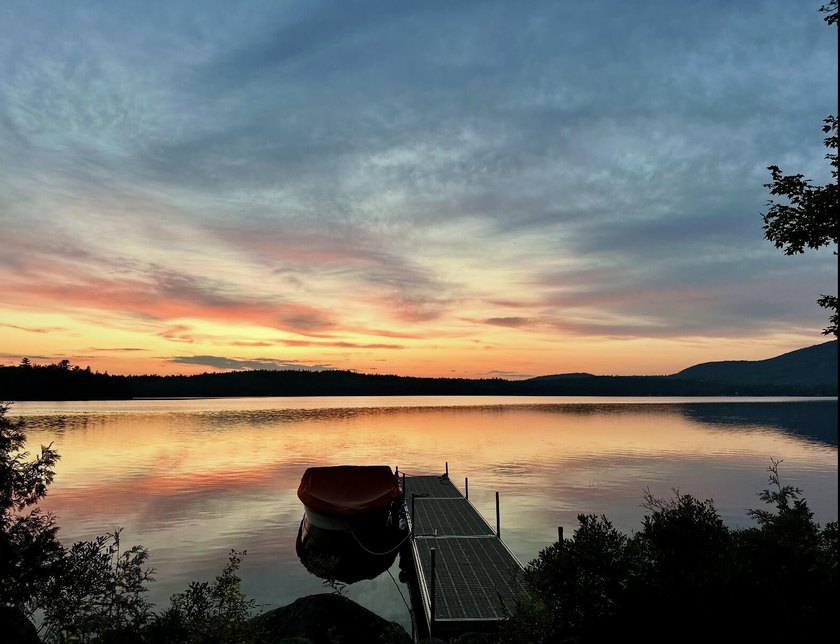 This custom-built Tucker Mountain log home on Flanders Pond - Beach Home for sale in Sullivan, Maine on Beachhouse.com