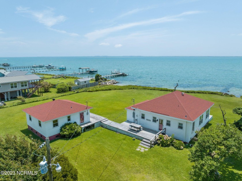 Located on Back Sound, this 2 acre tract of land supports a 1931 - Beach Home for sale in Harkers Island, North Carolina on Beachhouse.com