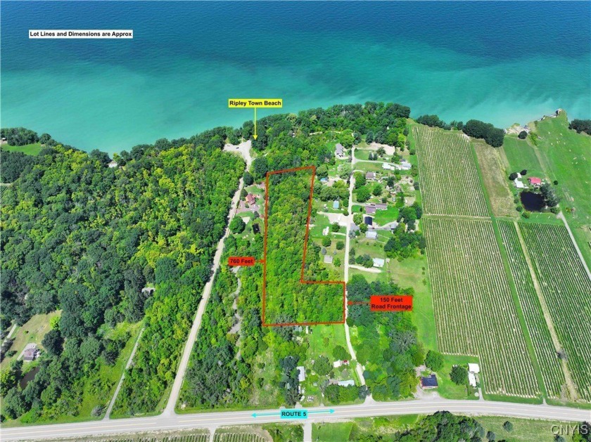 This 3 acre building lot borders Ripley Beach on Lake Erie - Beach Acreage for sale in Ripley, New York on Beachhouse.com