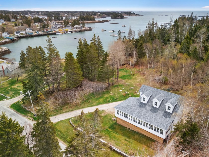 Views of Sands Cove and beautiful Old Harbor Pond . Hillside - Beach Home for sale in Vinalhaven, Maine on Beachhouse.com