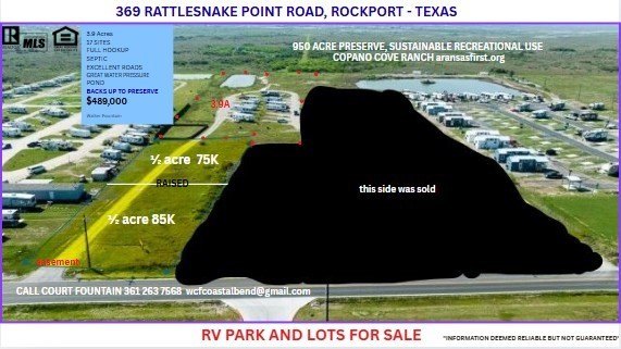 4.9 Acre RV park, 17 full service pads, 11 FT tenants, POND, Dog - Beach Commercial for sale in Rockport, Texas on Beachhouse.com
