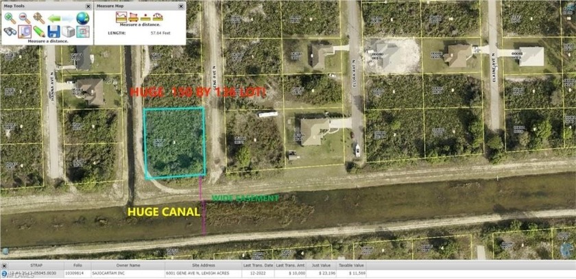 Huge, 150 front by 135 back canal lot in the NW area of Lehigh - Beach Lot for sale in Lehigh Acres, Florida on Beachhouse.com