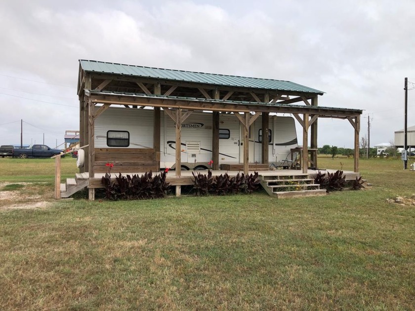 This large lot with RV and Cover with porch is all set up for - Beach Lot for sale in Palacios, Texas on Beachhouse.com