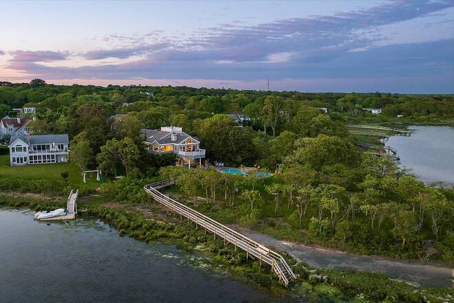 Situated on a picturesque quiet peninsula overlooking Shinnecock - Beach Home for sale in Southampton, New York on Beachhouse.com
