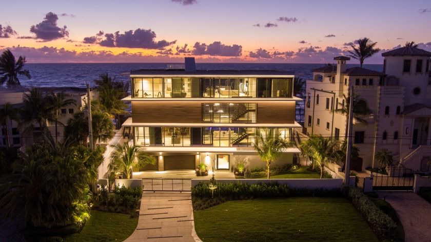 ''New'' La Plage Villa -  An oceanfront estate by acclaimed - Beach Home for sale in Highland Beach, Florida on Beachhouse.com