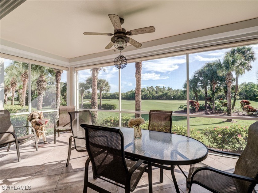 Picture perfect golf view of the 14th par 3 green. New fabric - Beach Condo for sale in Fort Myers, Florida on Beachhouse.com