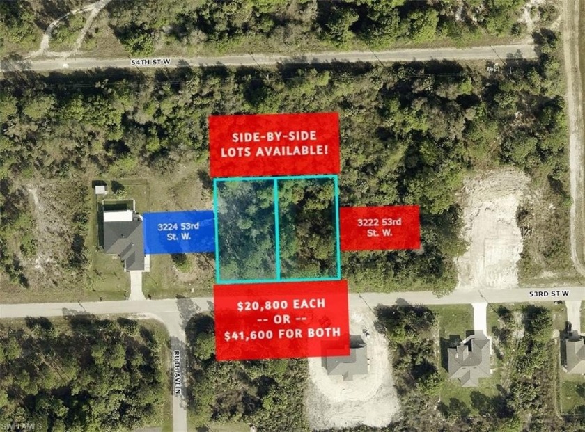 **SIDE-BY-SIDE lots available** Other address is 3224 53rd St W - Beach Lot for sale in Lehigh Acres, Florida on Beachhouse.com