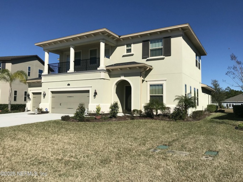 The three pillars balcony elevation combined with three garages - Beach Home for sale in Saint Johns, Florida on Beachhouse.com